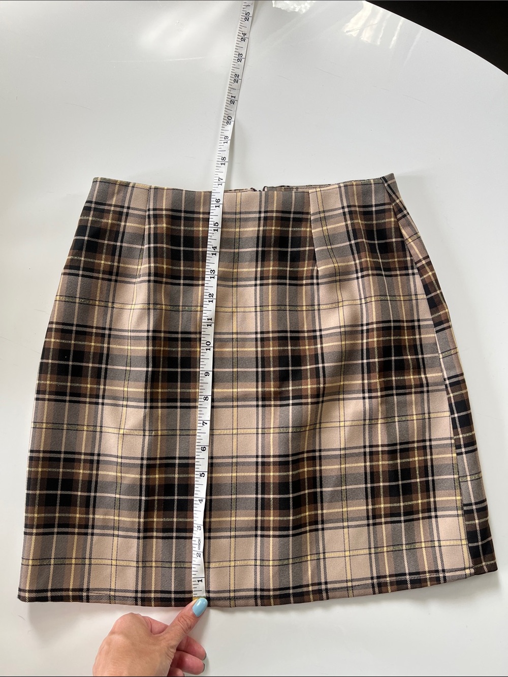 Nasty Gal Beige and Black Plaid Mini Skirt - Picture 2 of 5